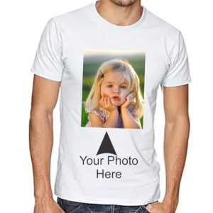 Personalised Round Neck White Polyester T-shirts for Boys & Girls, Men & Woman