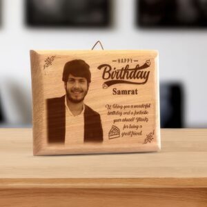 Personalised Engrave Wooden Birthday  Photoframe for Male Friend